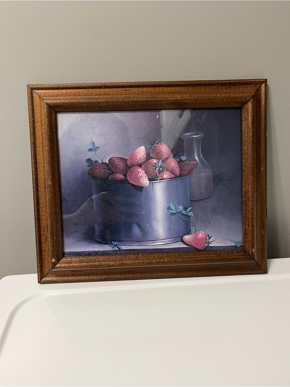 Vintage Donald F. Allen Strawberry Cottage Core Framed Print - Picture 3 of 3